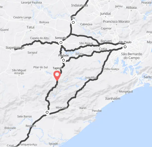 Mapa de acesso ao Vilarejo do Quim